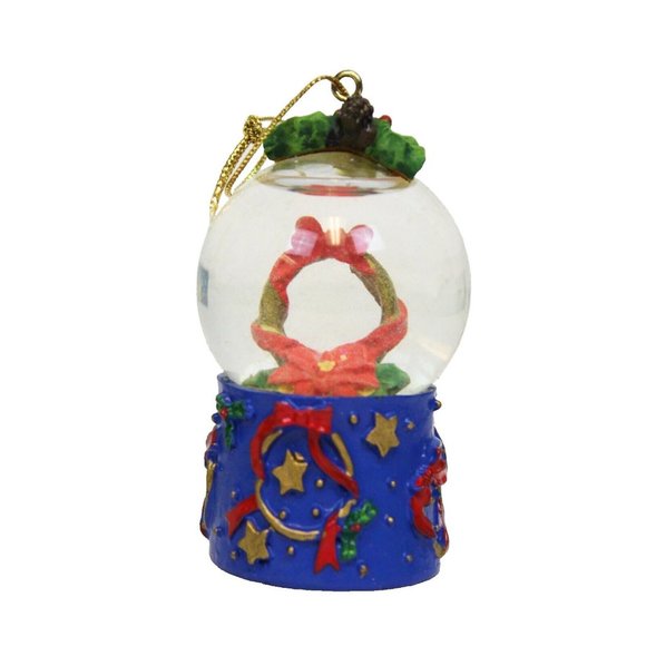 International Bazaar 5 Days of Christmas Snow Globe Ornament Golden Rings - Picture 1 of 6